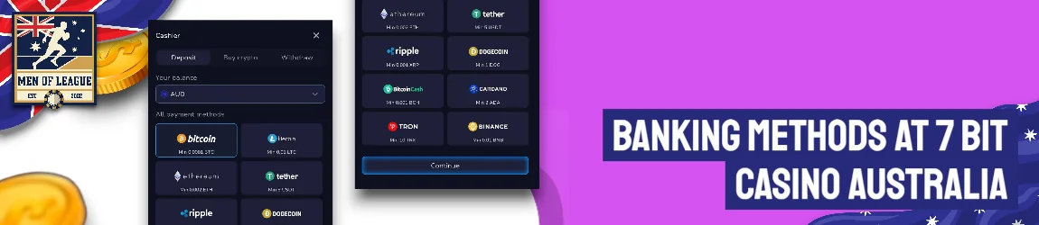 Banking Methods at 7 Bit Casino Australia