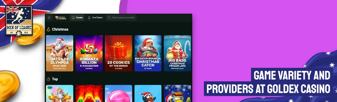 Games and Providers at Goldex Casino