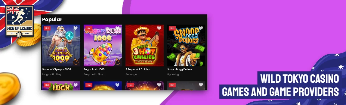 Wild Tokyo Casino Games and Game Providers